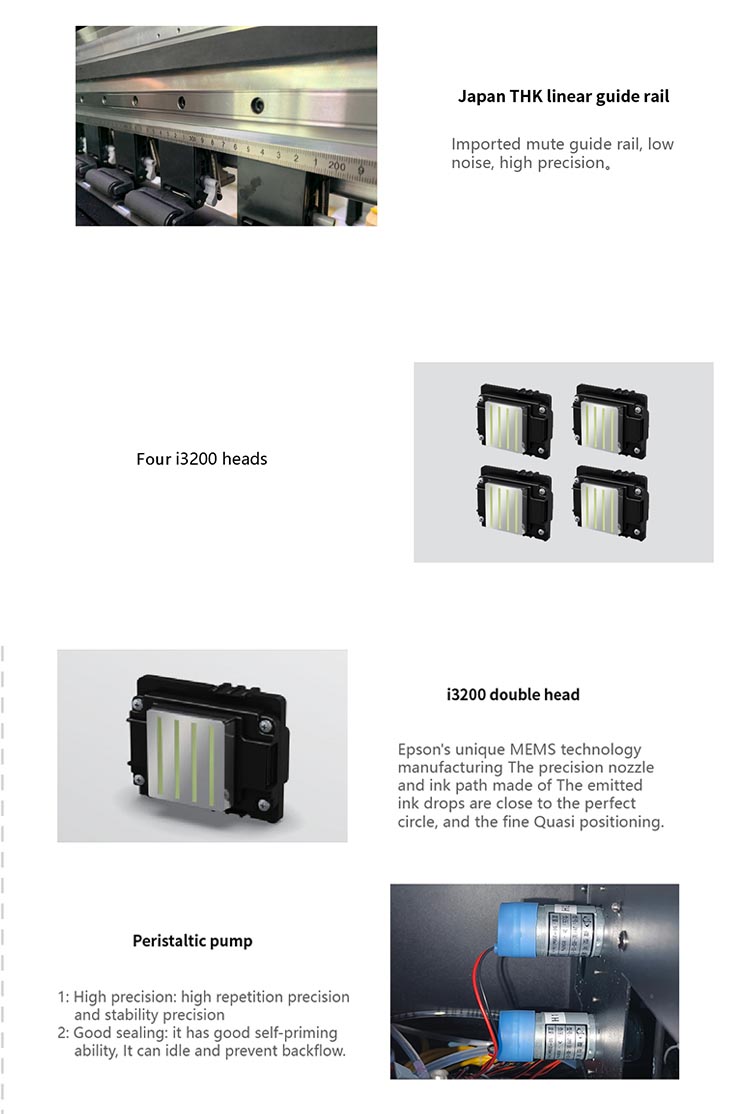 Particolare della stampante dtf a quattro teste